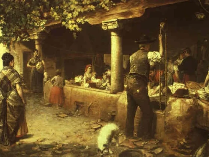 1836-Ferdinand Rouze - Una lavanderia a Toledo